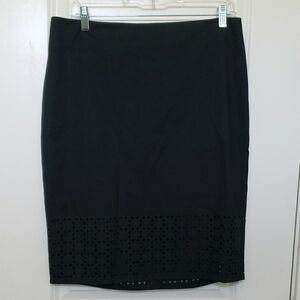 New York & Company Black Cut Out Pencil Skirt